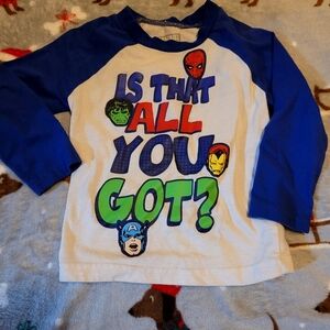 Marvel Kids Blue and White Superhero Graphic Tee